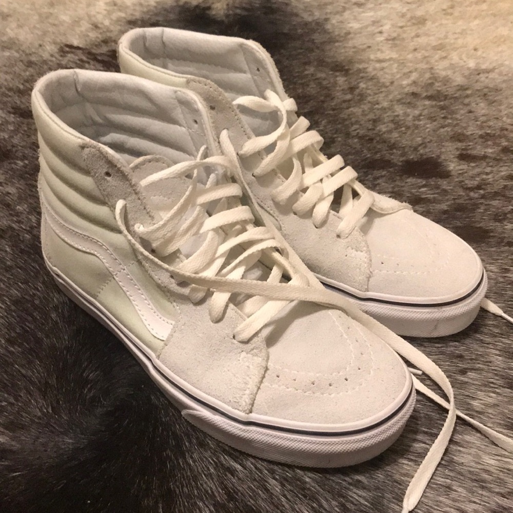 Light green suede vans high tops